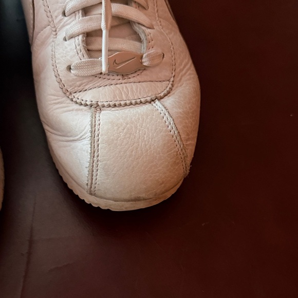 Mens Nike All White Cortez Leather Sneakers - Picture 5 of 8